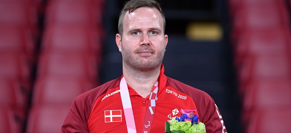 Peter Rosenmeier på medaljeskamlen. Foto: Lars Møller.